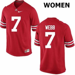 Women's Ohio State Buckeyes #7 Damon Webb Red Nike NCAA College Football Jersey April FHT0344MN